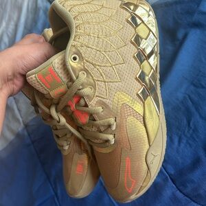 Gold and Tan Athletic Sneakers
